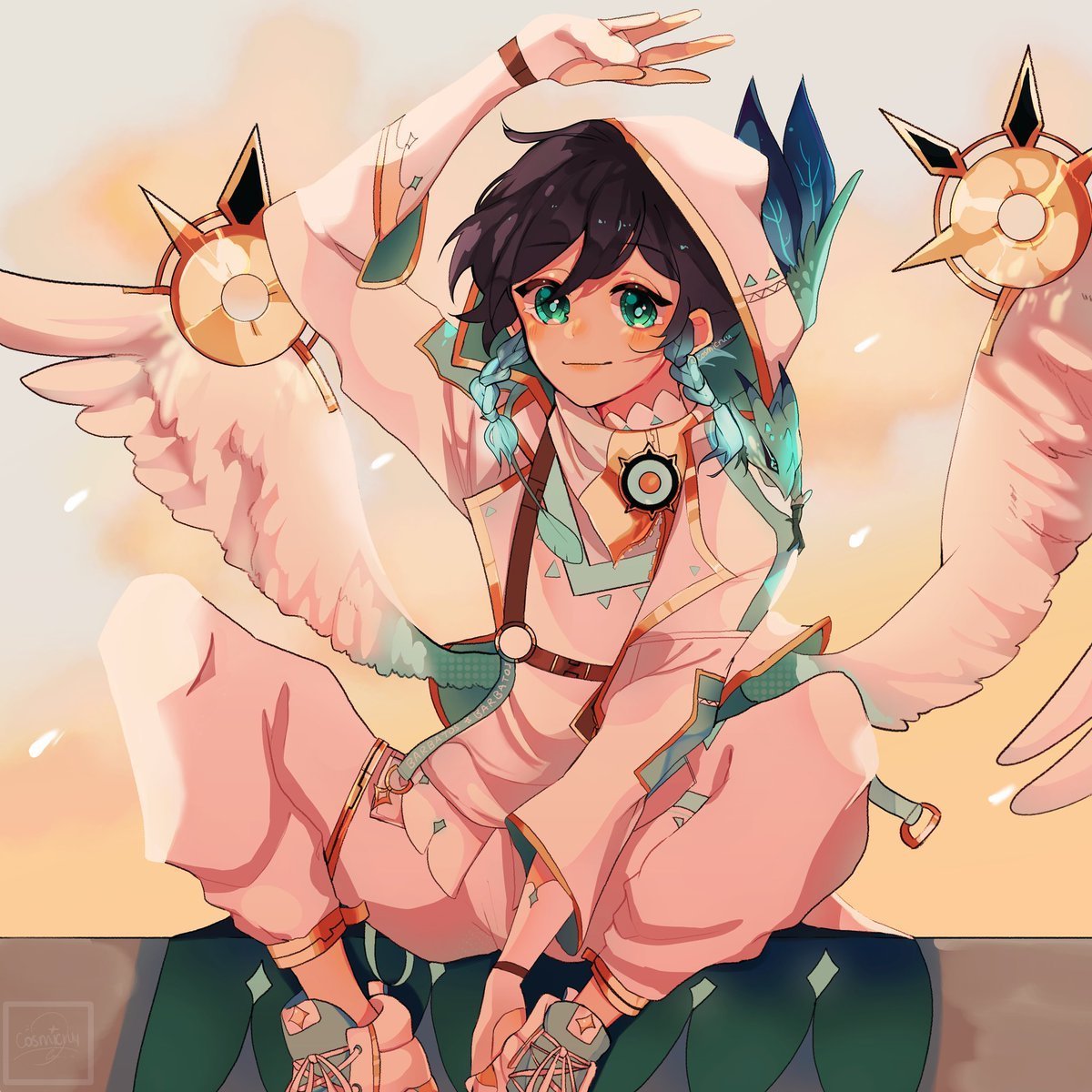 Сяо и Венти Геншин арты