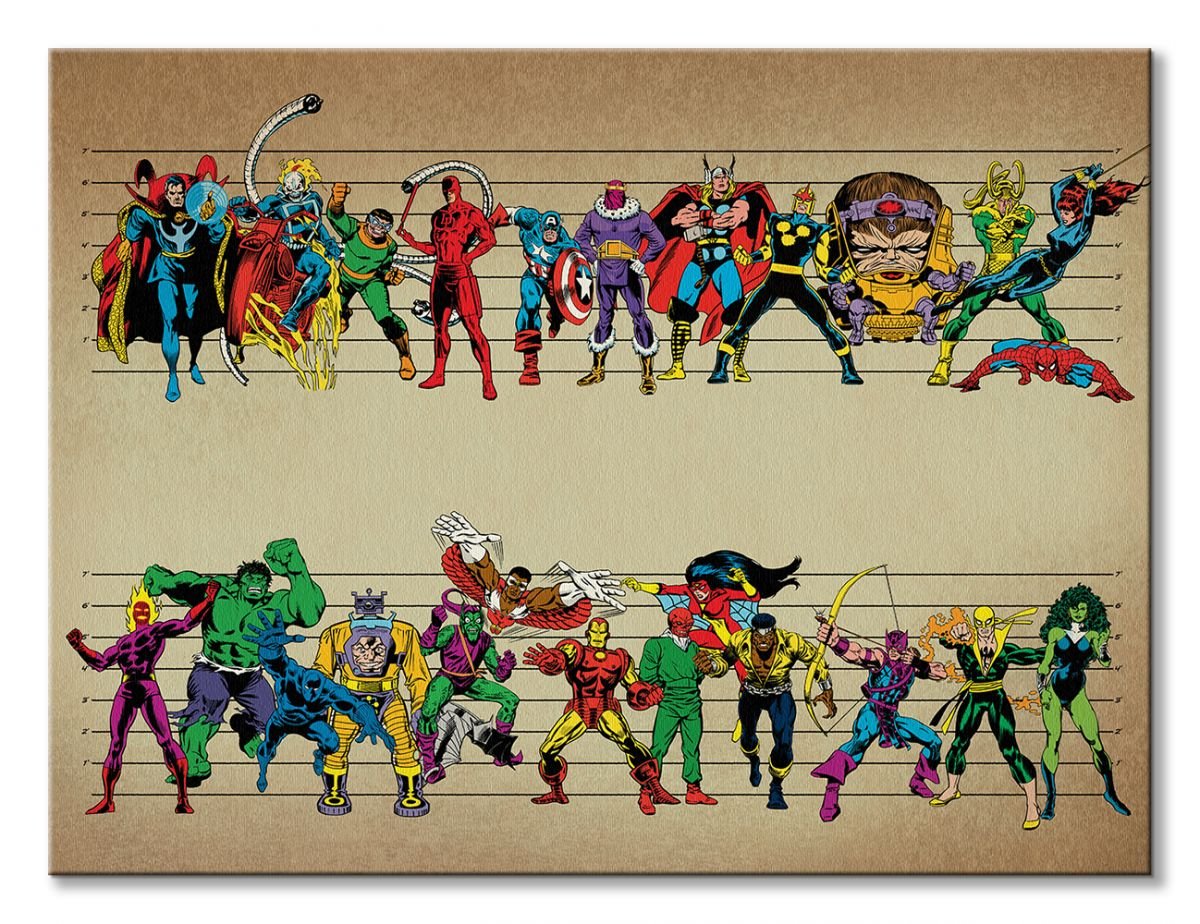 Плакат с супергероями Марвел
