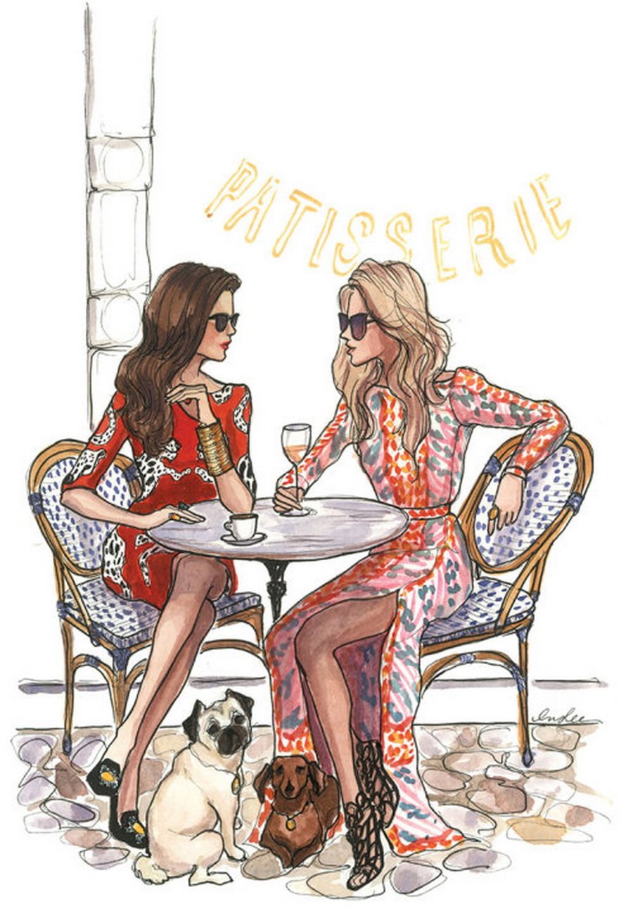 Подруги иллюстрация