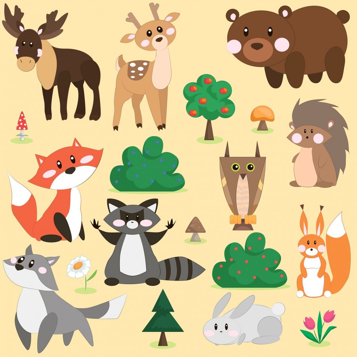 Стилизованные Лесные животные