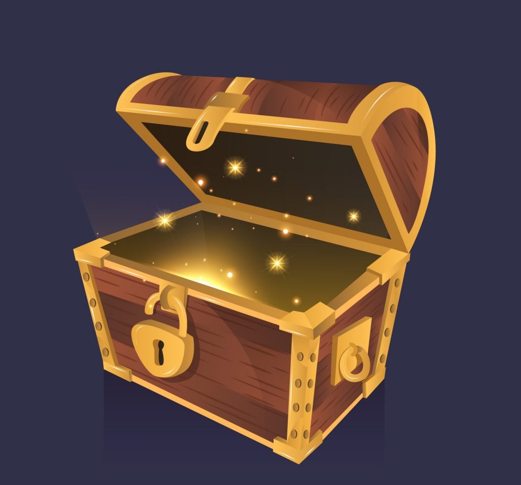Сундук с сокровищами раскраска