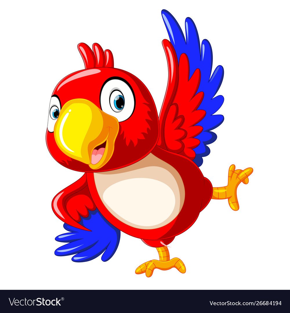 Карикатура Танцующий попугай