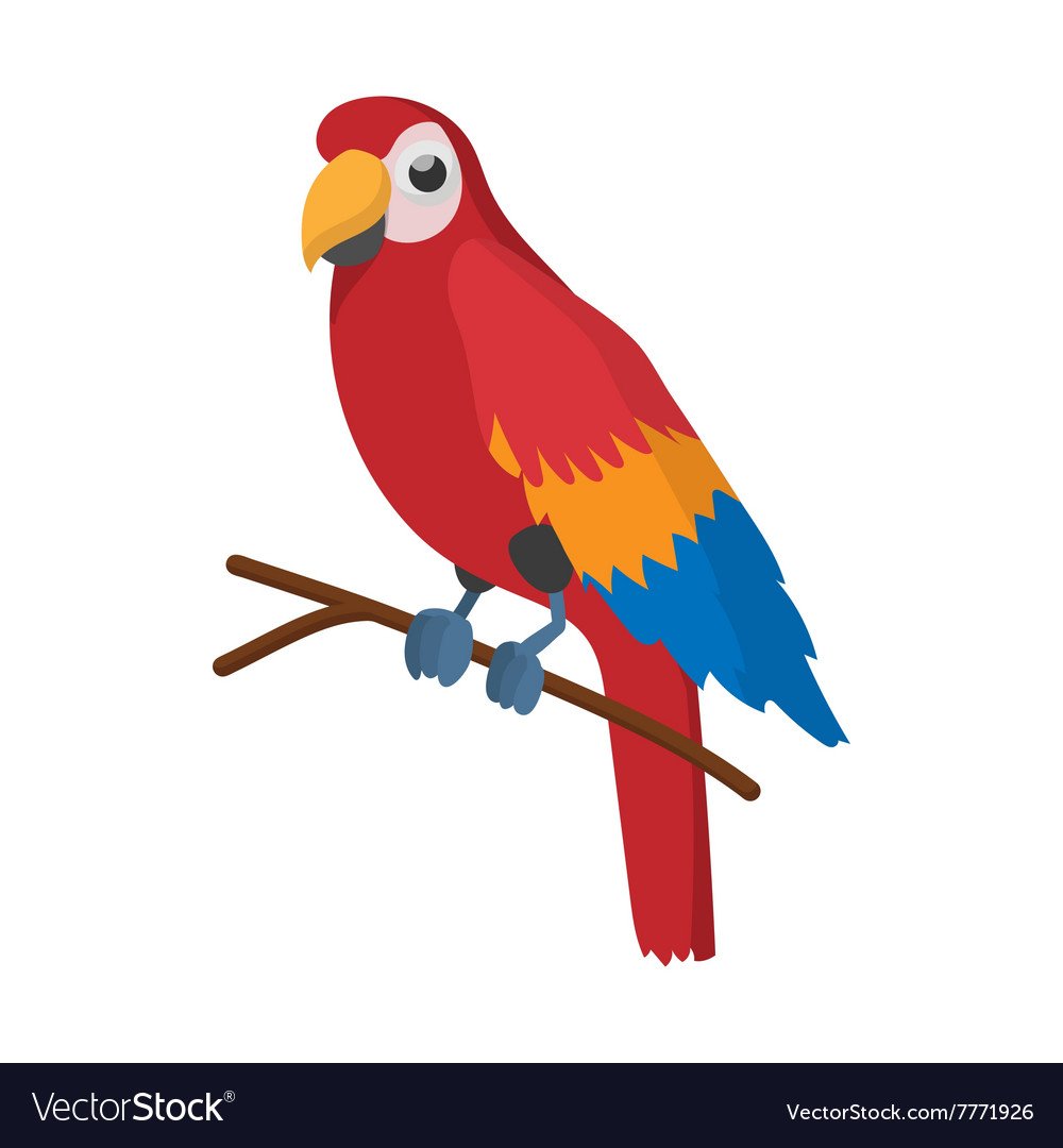 Попугай в мультяшном стиле