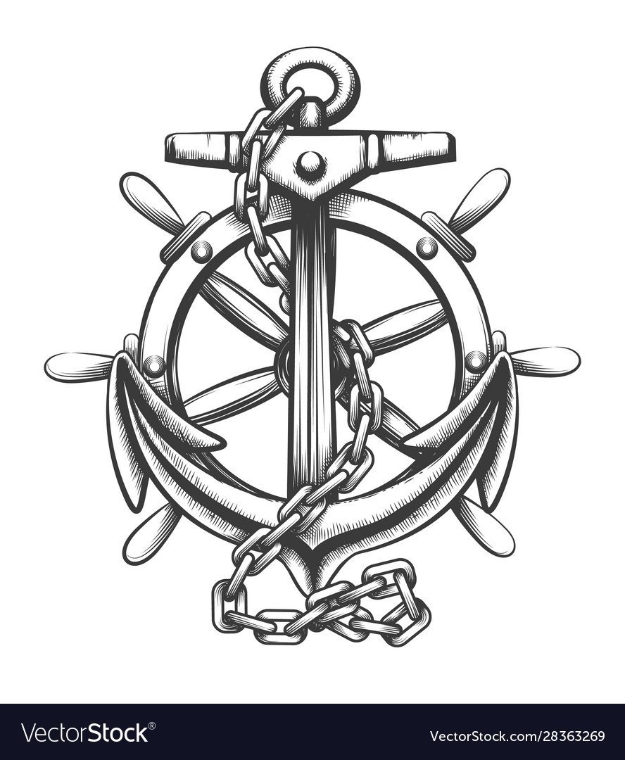 Штурвал тату эскиз