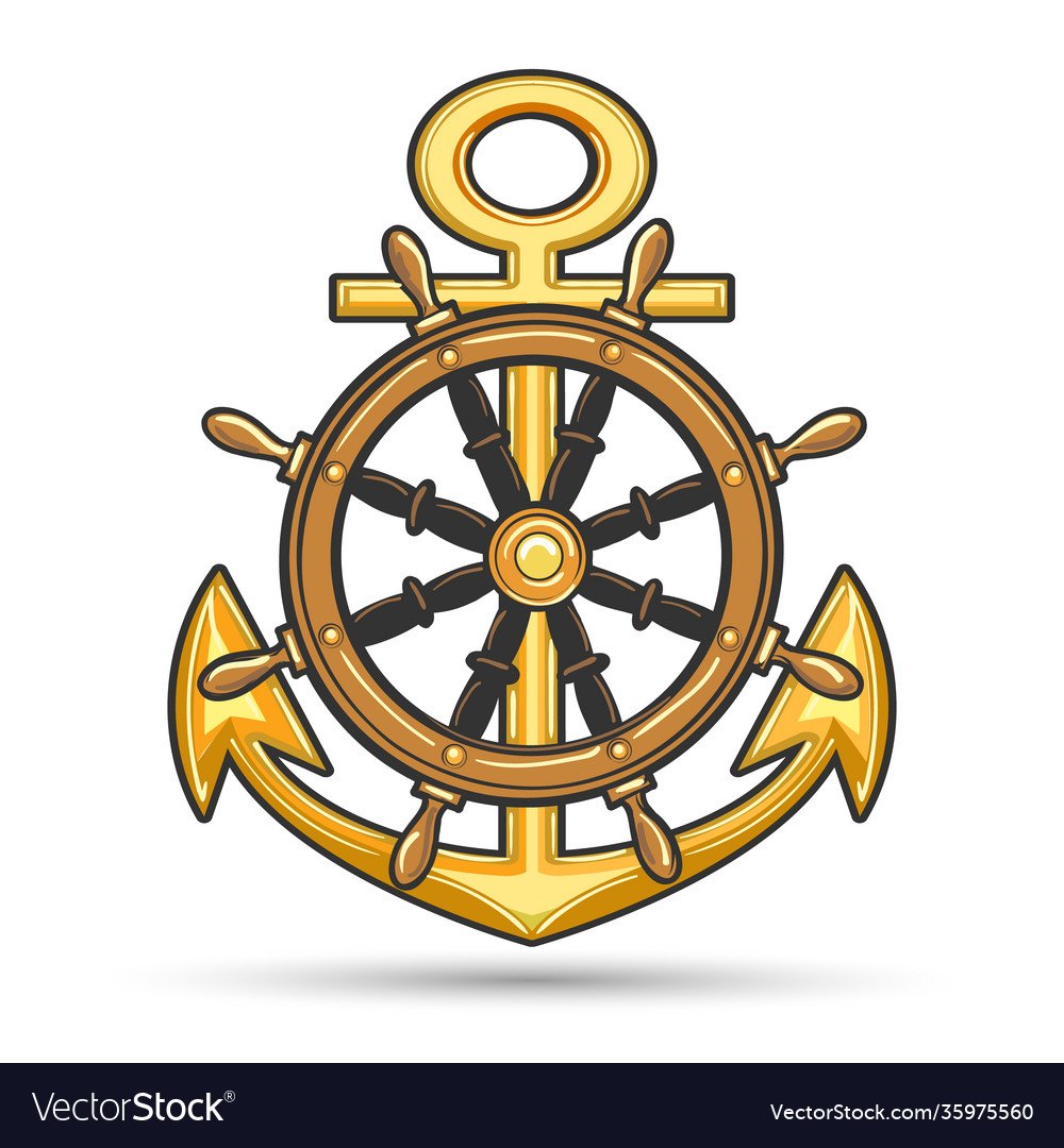 Эмблема якорь и штурвал
