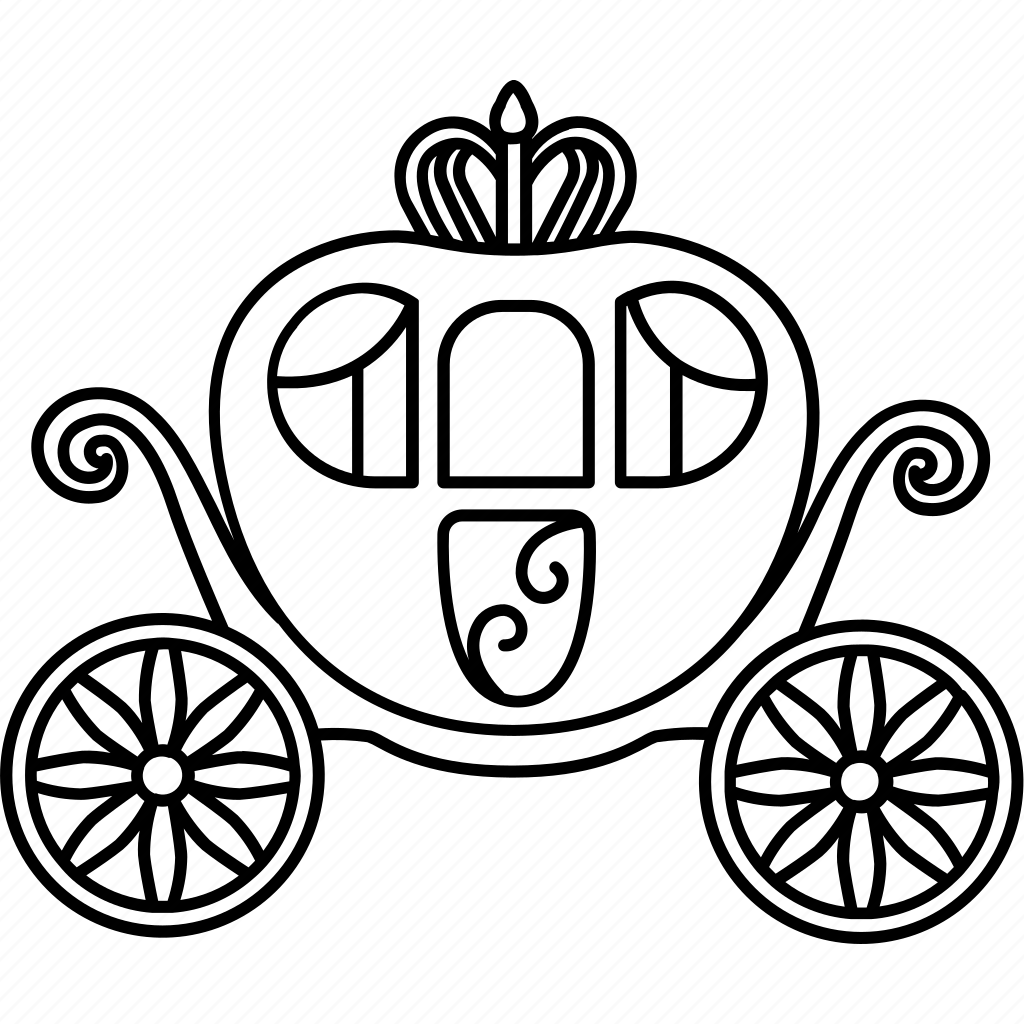 Карета раскраска для детей