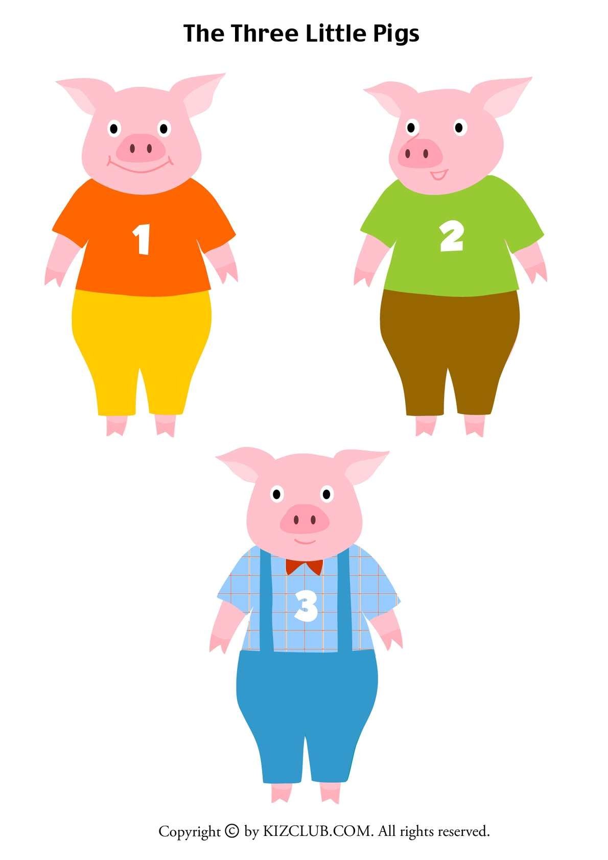 Домики трех поросят раскраска