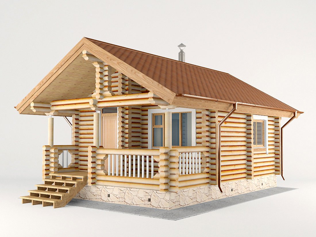 Баня 6х8 двухэтажная рубленое бревно