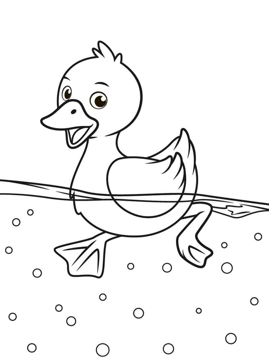 Утка раскраска для детей