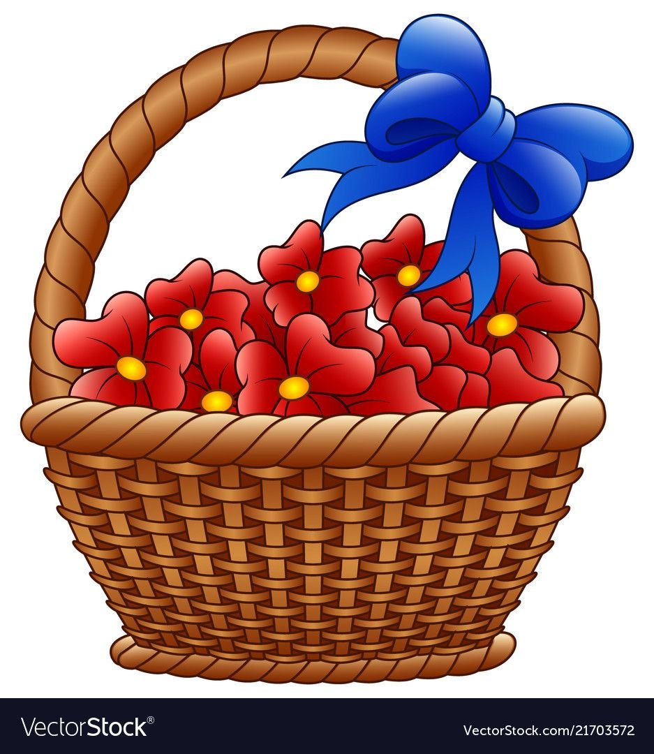 Корзина цветов вектор