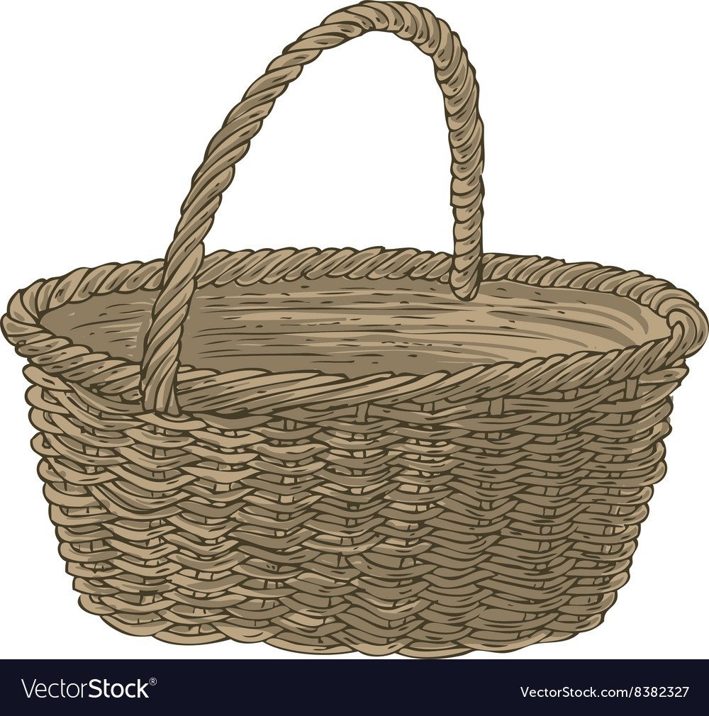 Плетеная корзина рисунок для детей