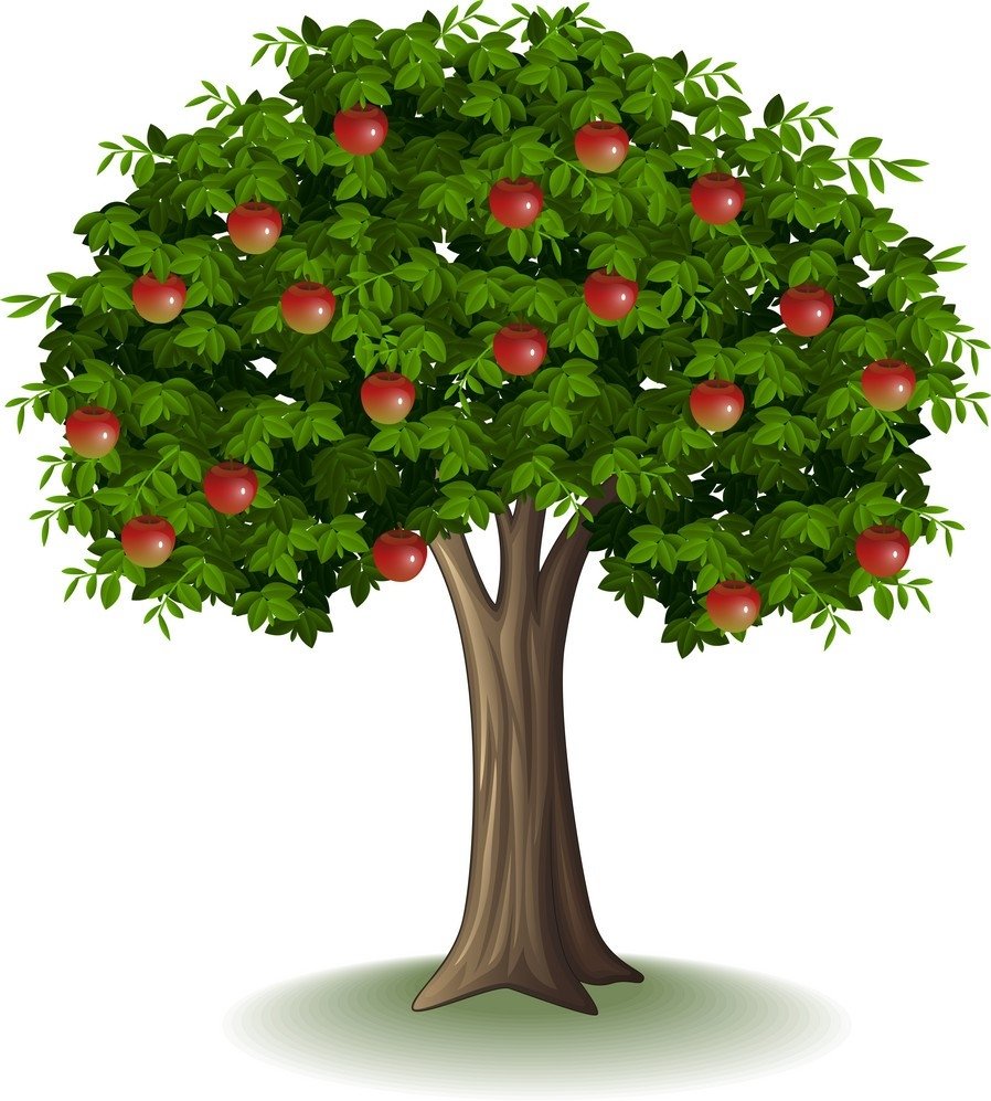 Дерево с яблочкамимультяшное