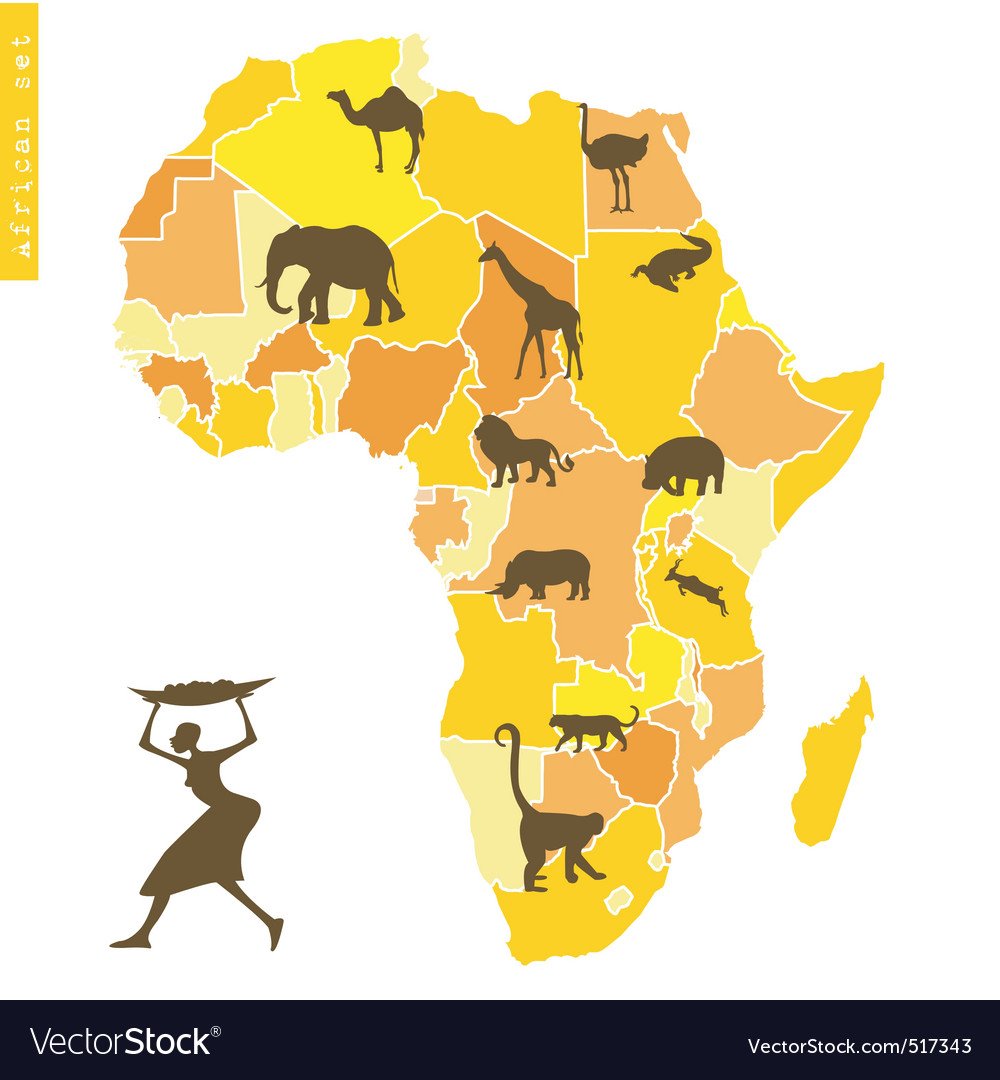 Животные Африки на карте