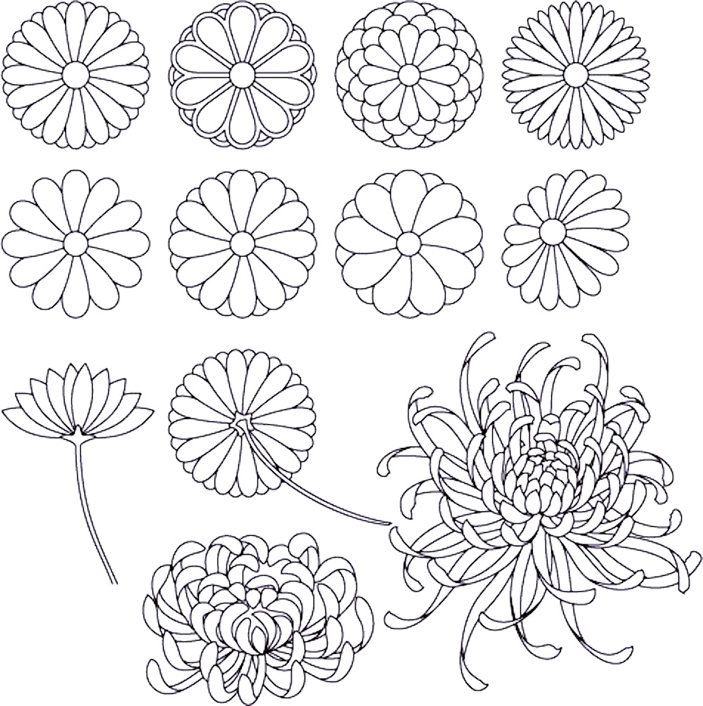 Китайский орнамент Хризантема