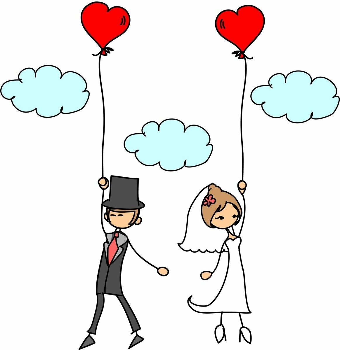 Свадебные открытки с мультяшками