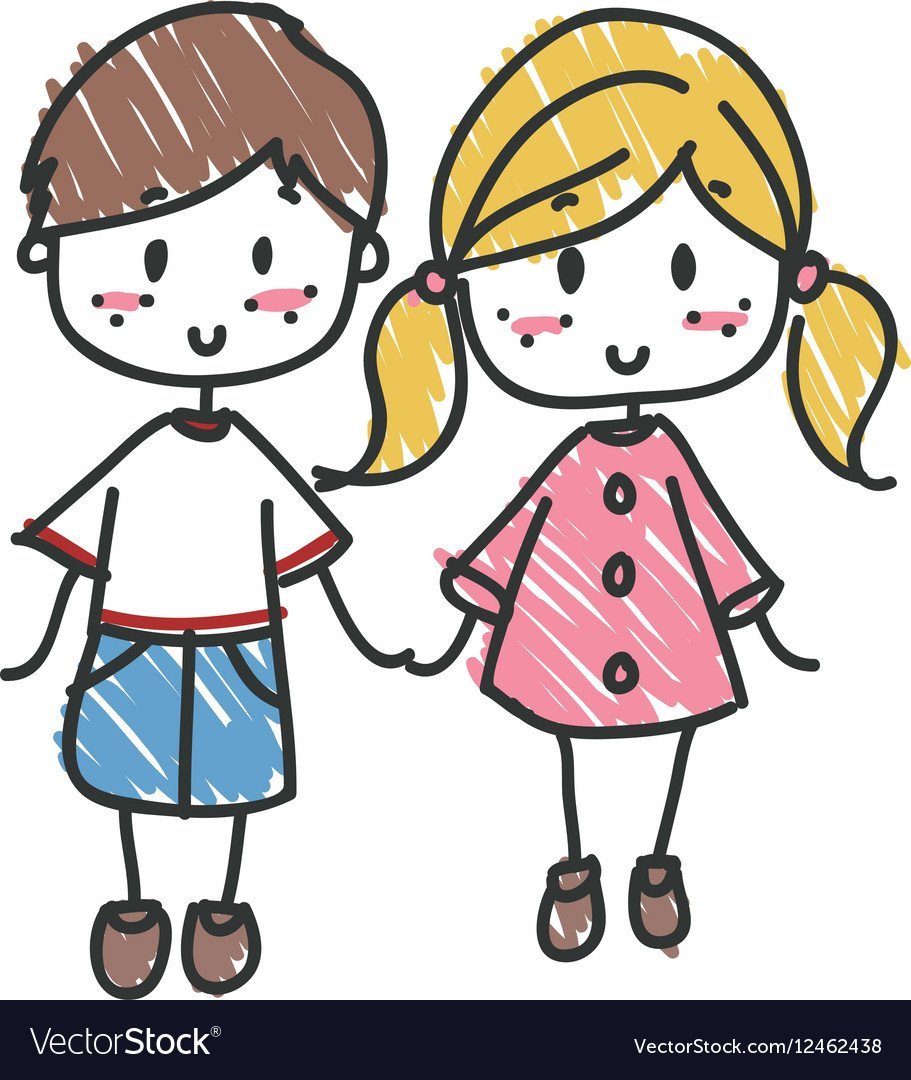 Девочка и мальчик Дружба иллюстрация