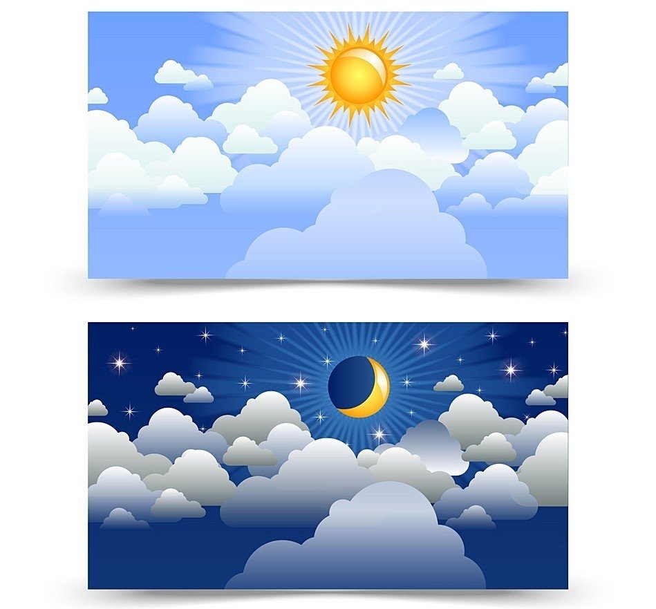 День ночь вектор