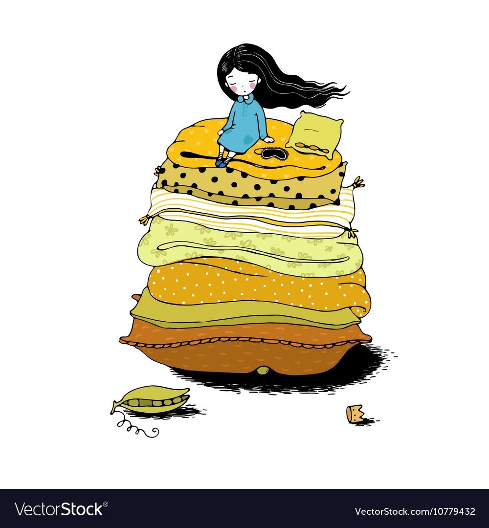 Принцесса на горошине на прозрачном фоне