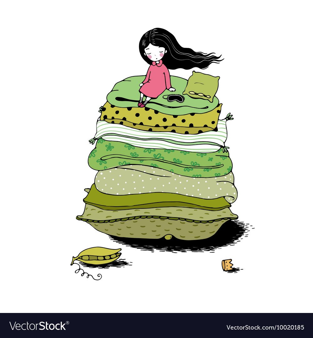 Горошина на подушке иллюстрация