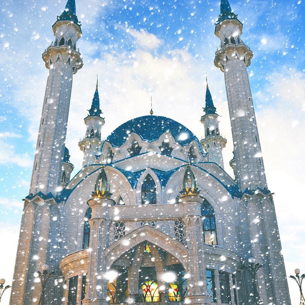 Кул-Шариф Казань новый год зимой