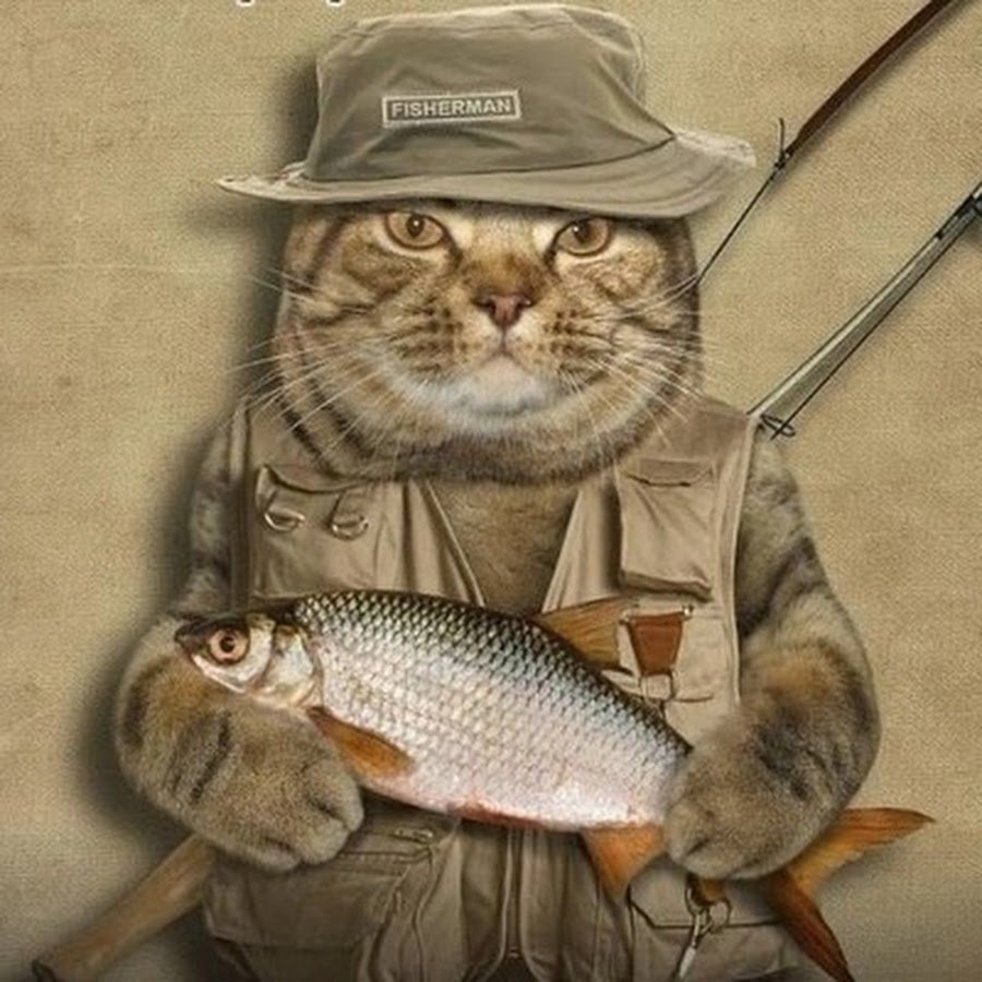 Открытка в стиле рыбака