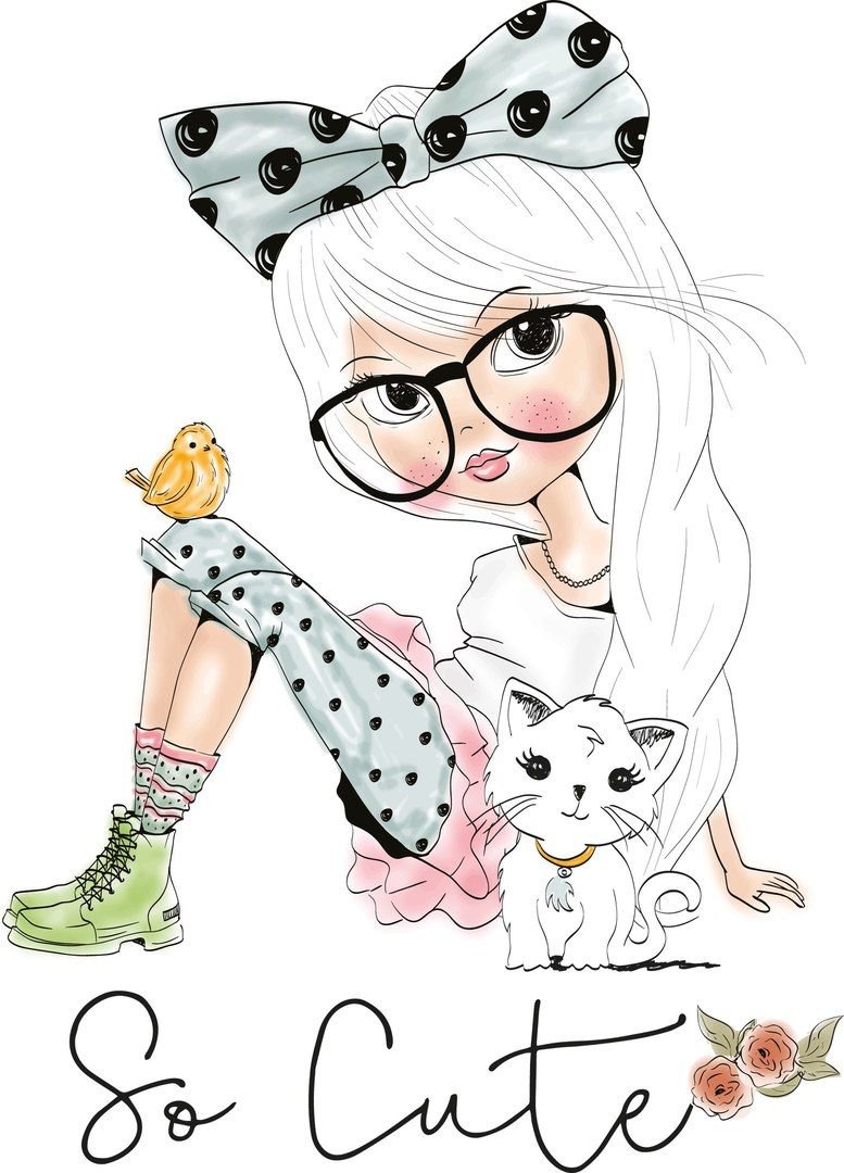 Модные девочки мультяшные