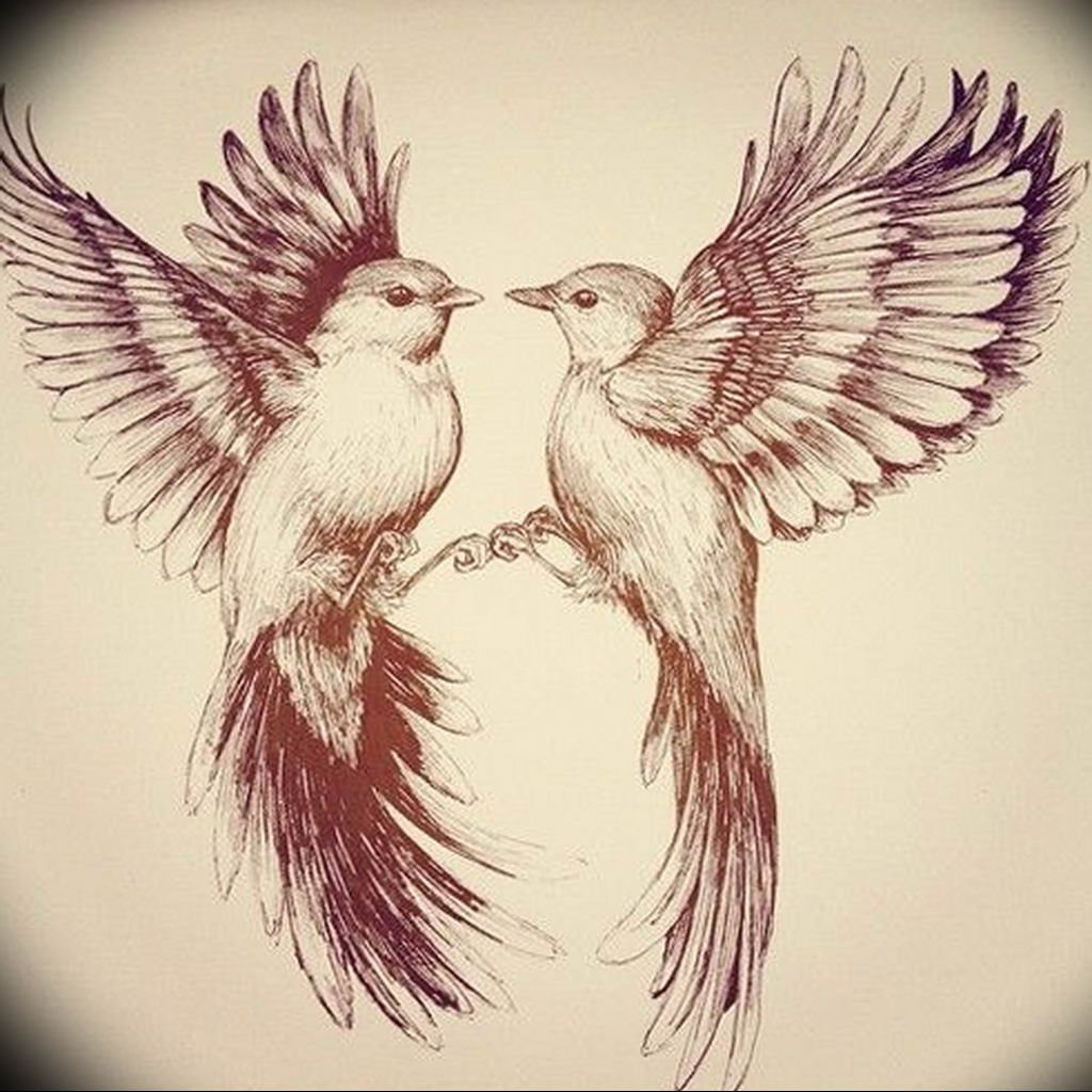 Тату две птицы