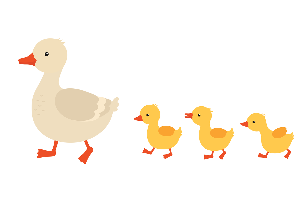 Утки на пруду вектор