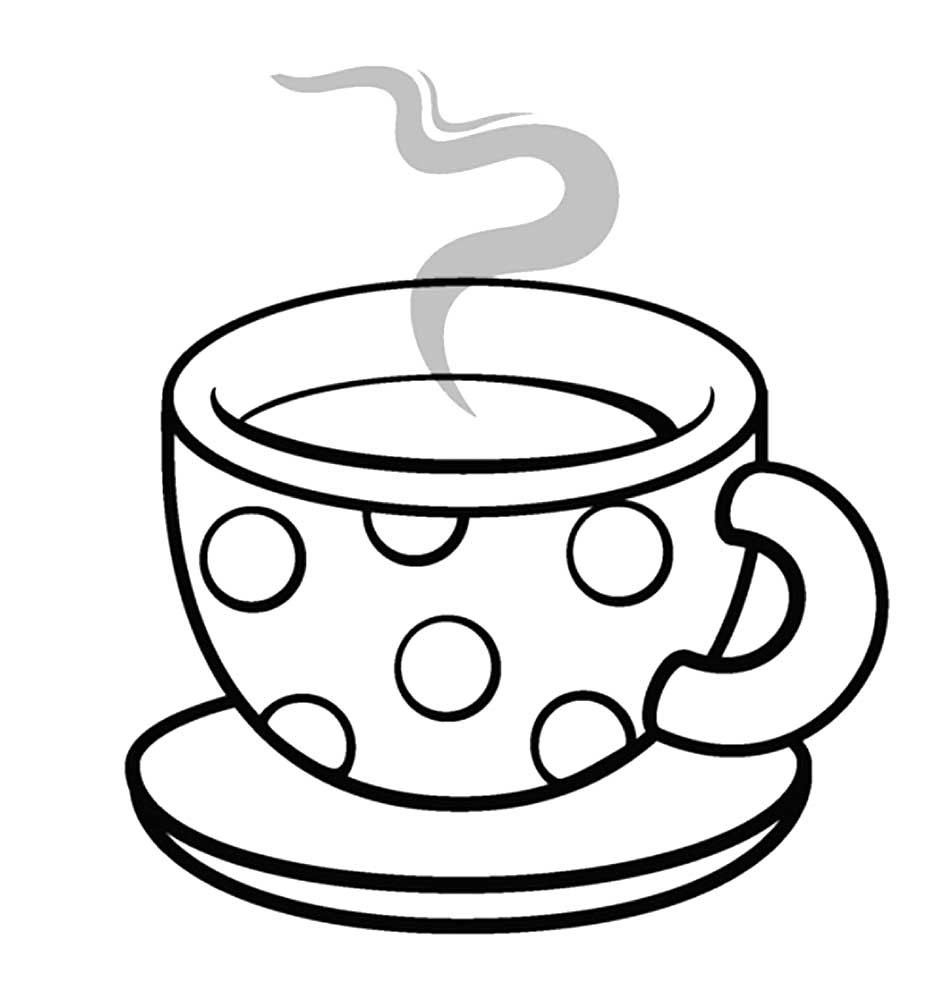 Раскраска две кружечки с сердечком