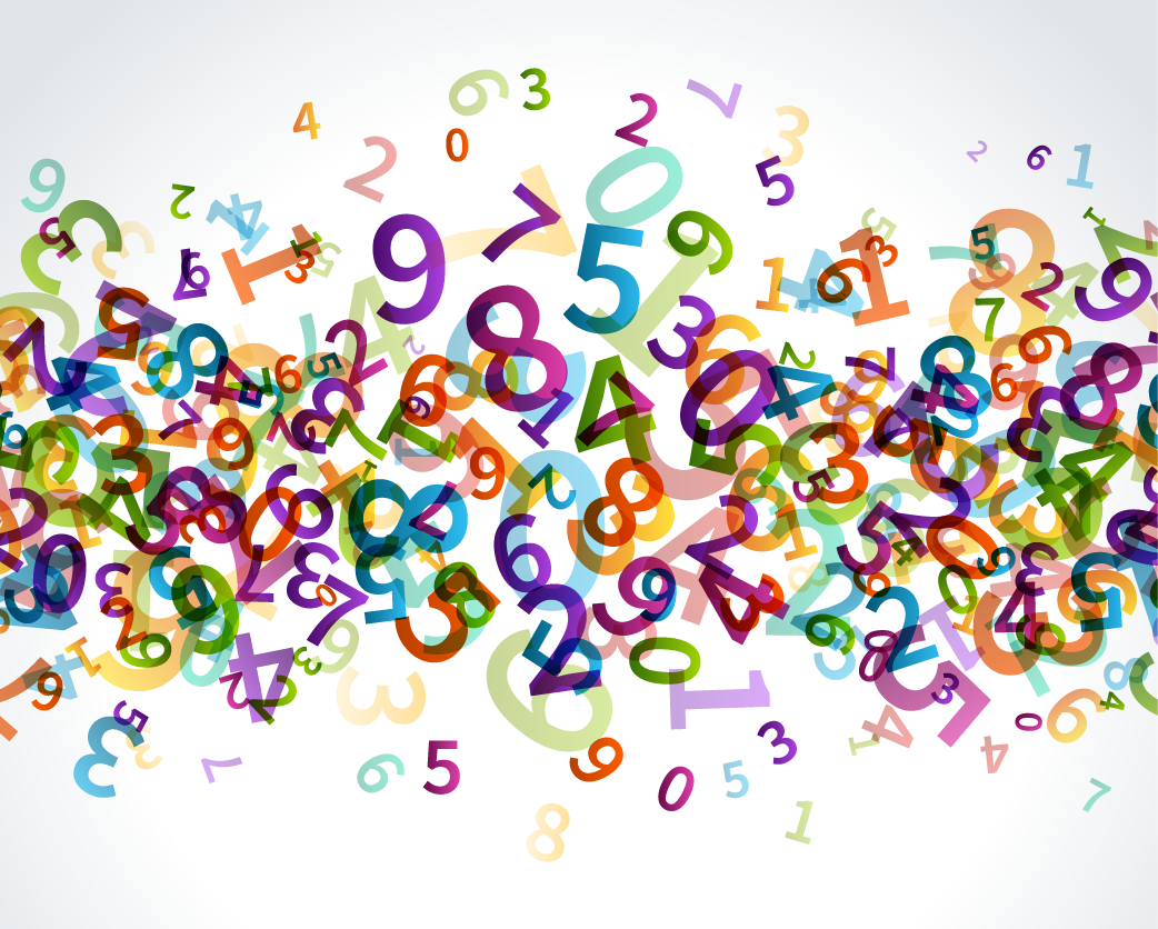 Цифры на черном фоне