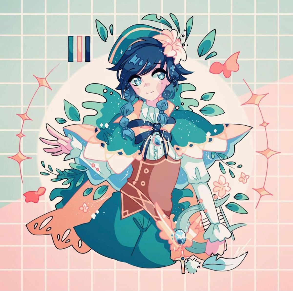 Геншин Венти красивые арты