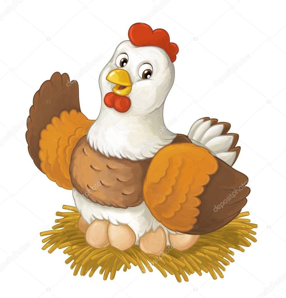 Курочка Ряба на белом фоне