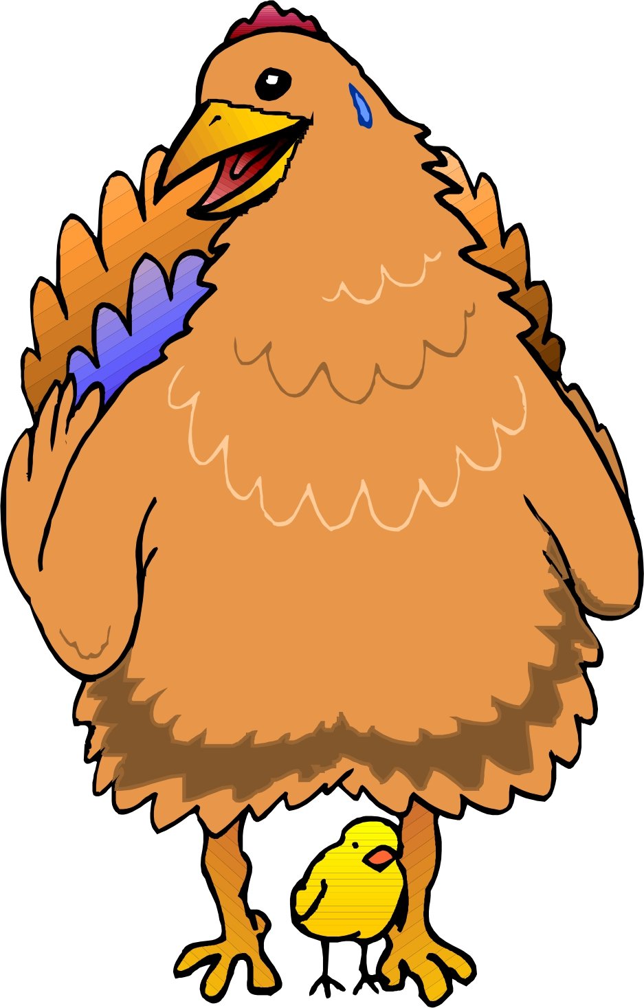 Курица с цыплятами мультяшная