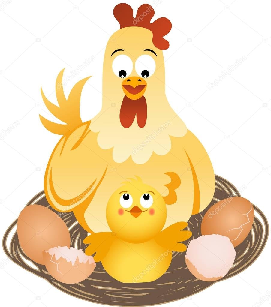 Курочка с яйцами