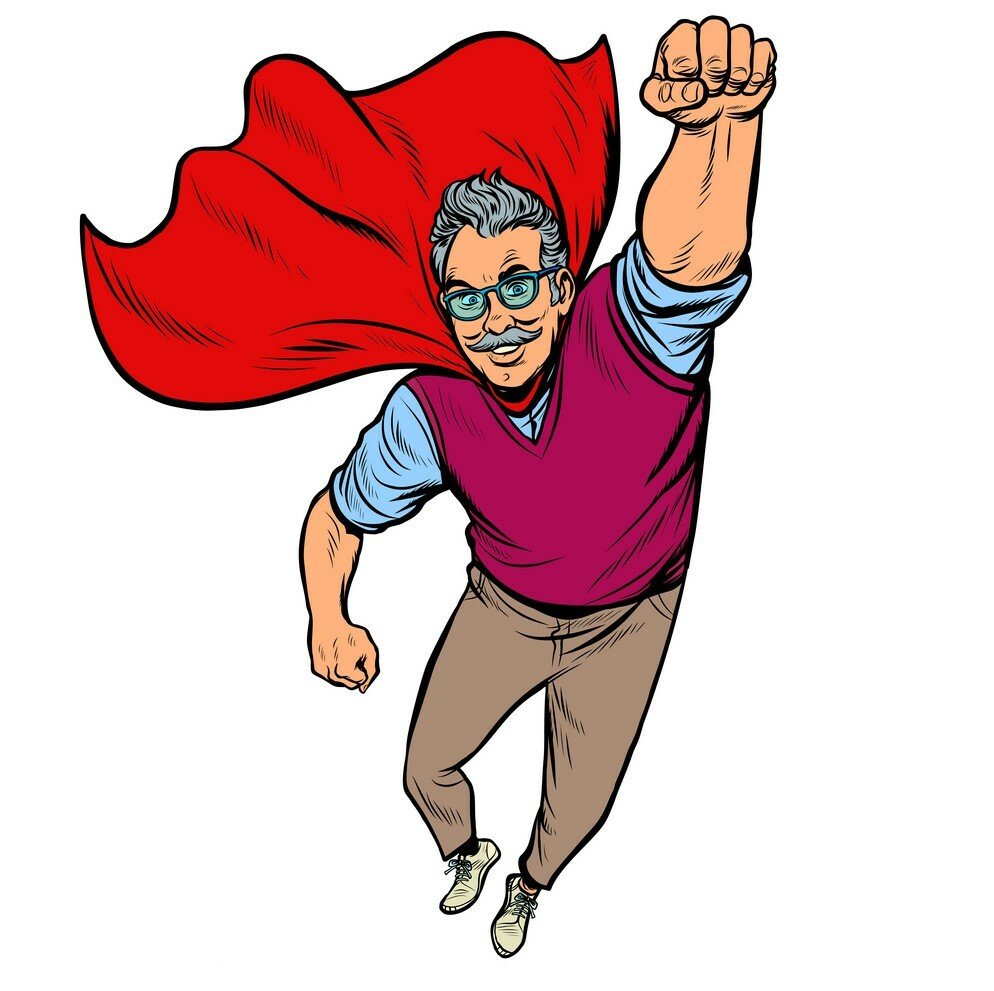 Дедушка мультяшный