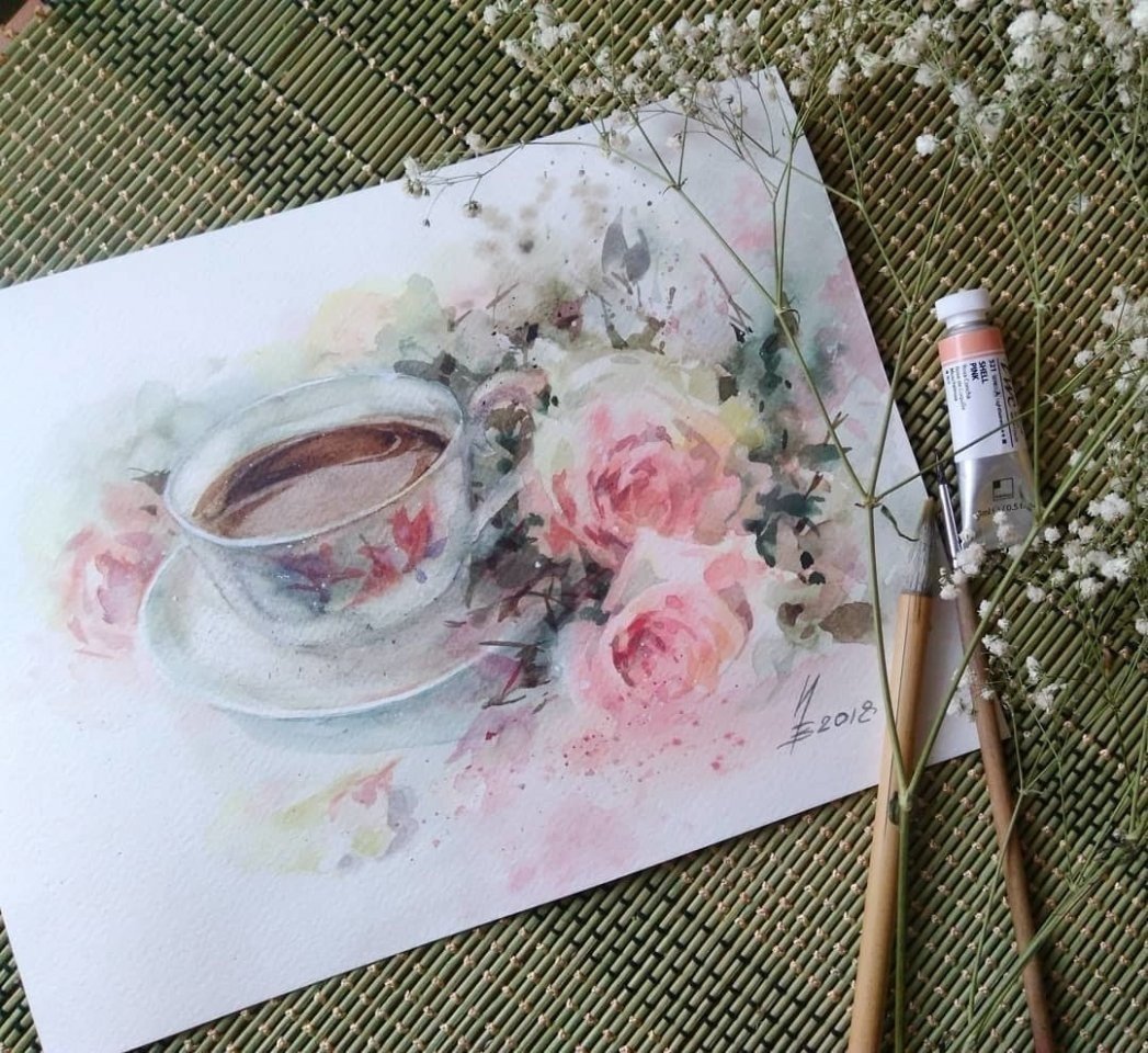 Инна Петрашкевич акварель розы