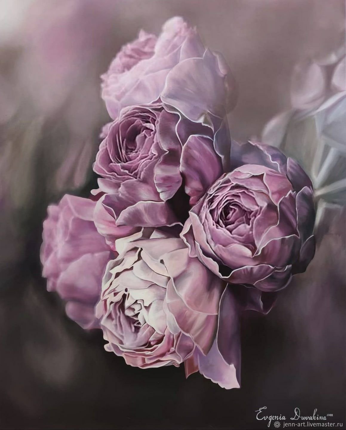 Сиреневые пионы