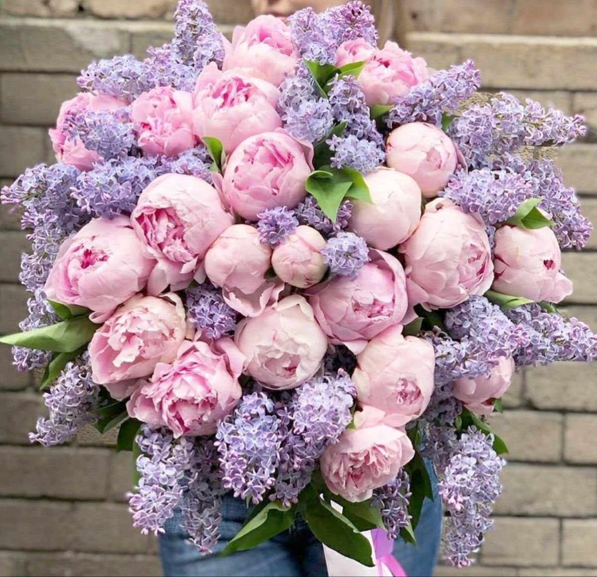 Букет сирени и пионов