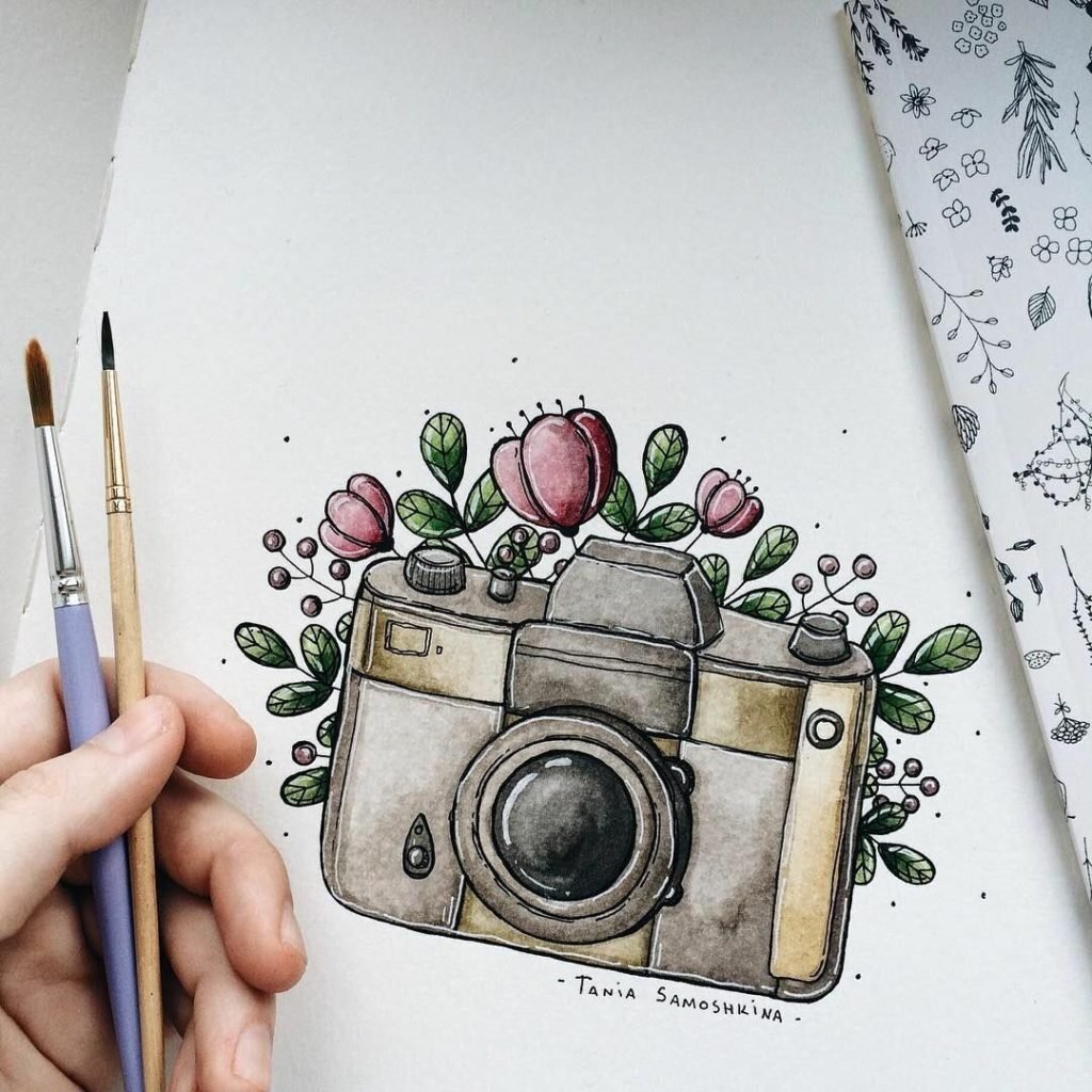 Современные рисунки в скетчбуке