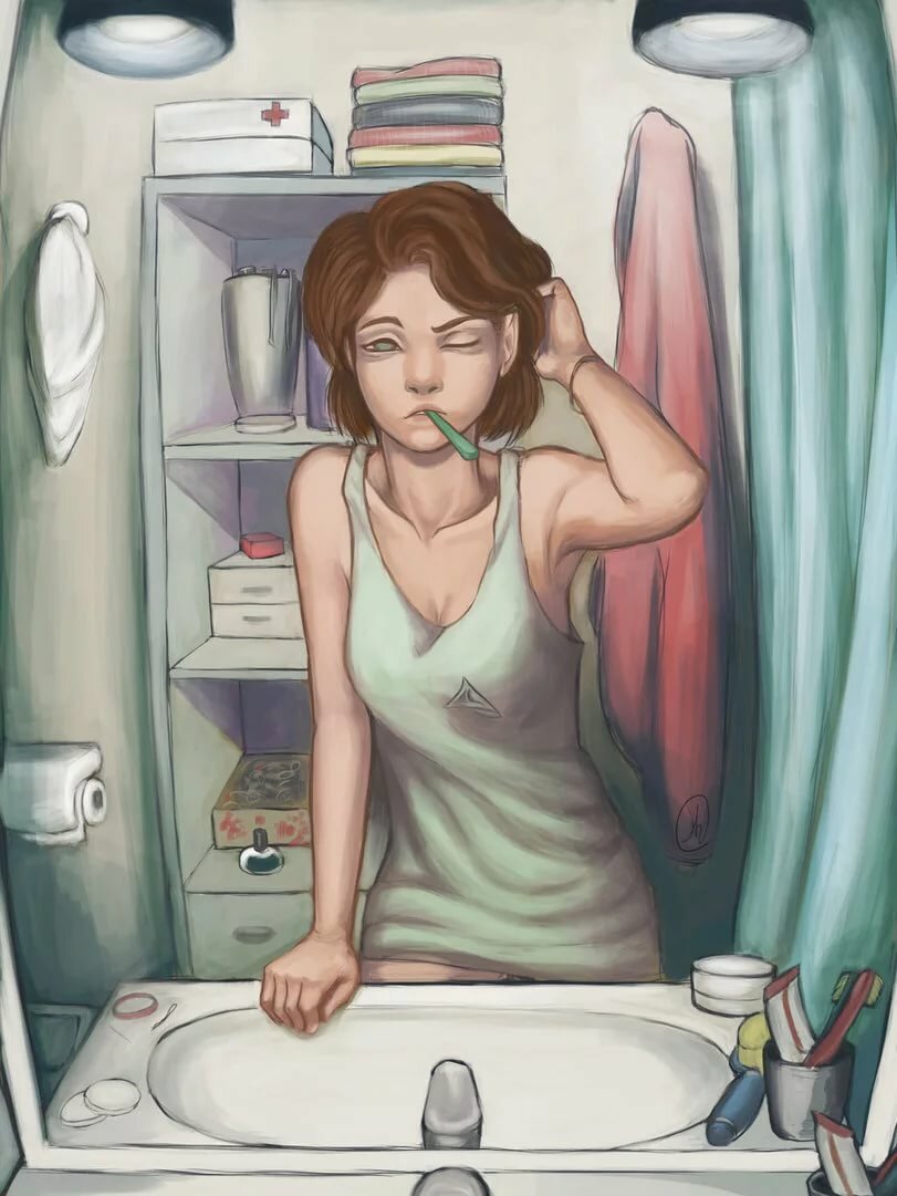 Девушка проснулась арт