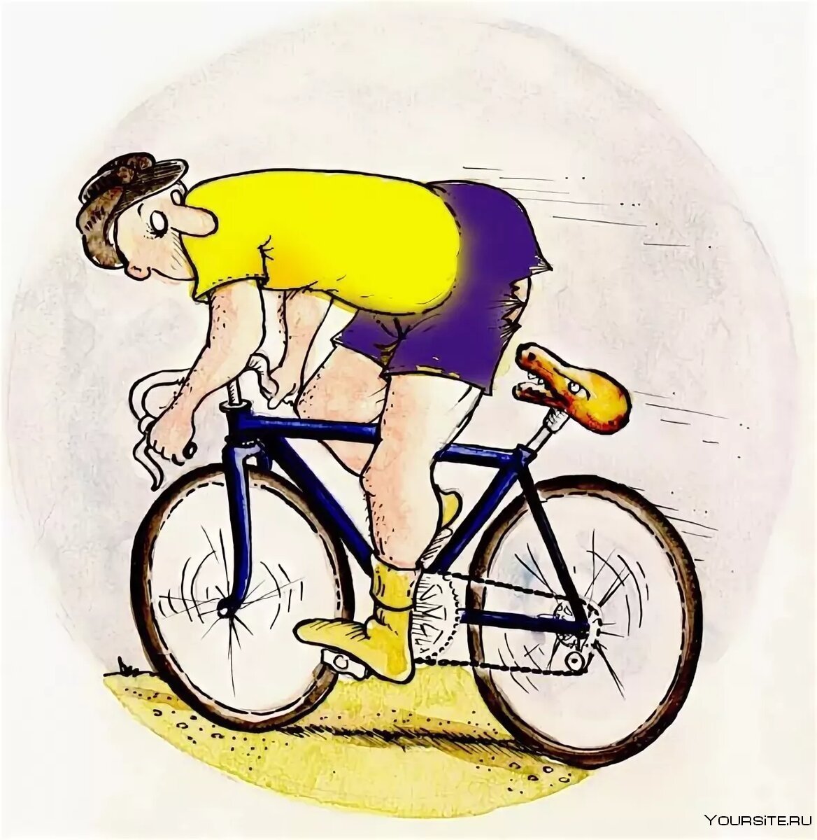 Смешной велосипедист
