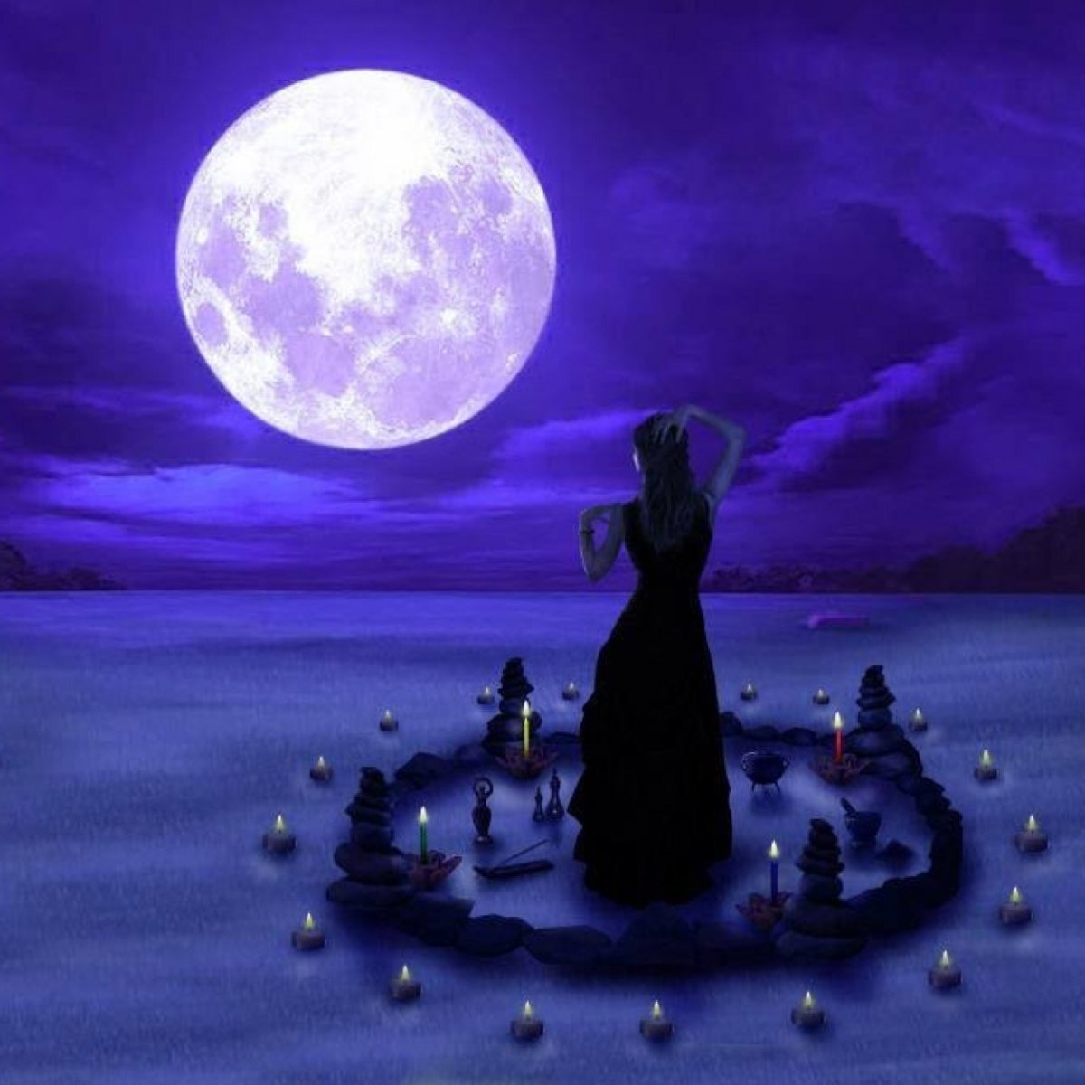 Лунная ночь картинки