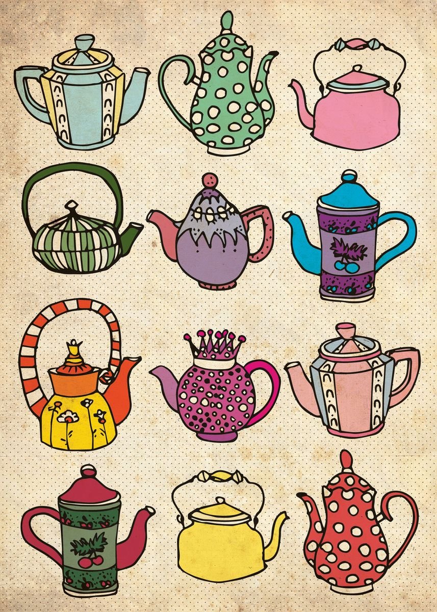 Кружка и чайник стилизованная