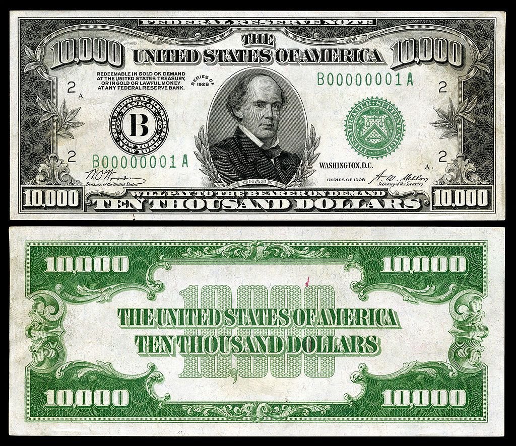 $10000 Federal Reserve Note