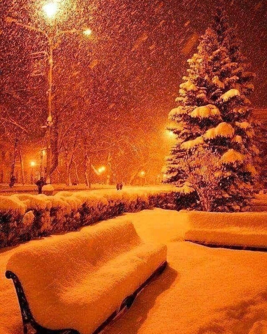 Красивый снегопад