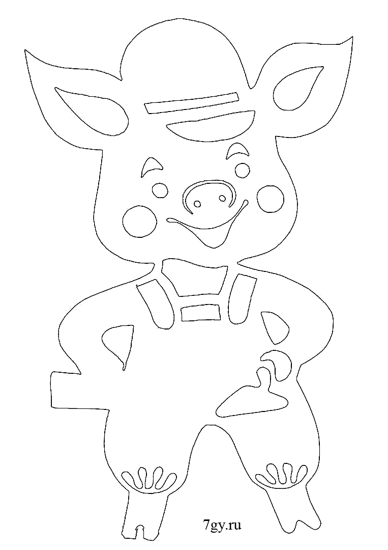 Три поросенка трафарет для окон