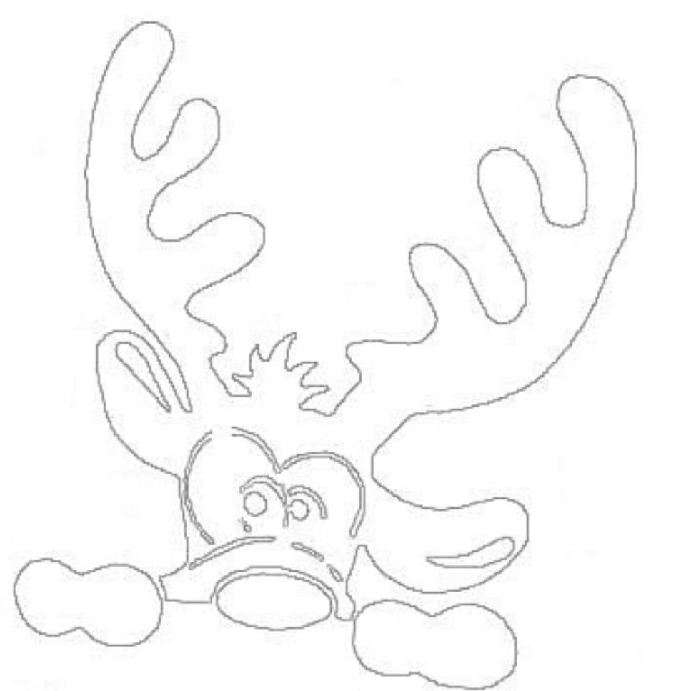 Вытанки на окна новый год олени