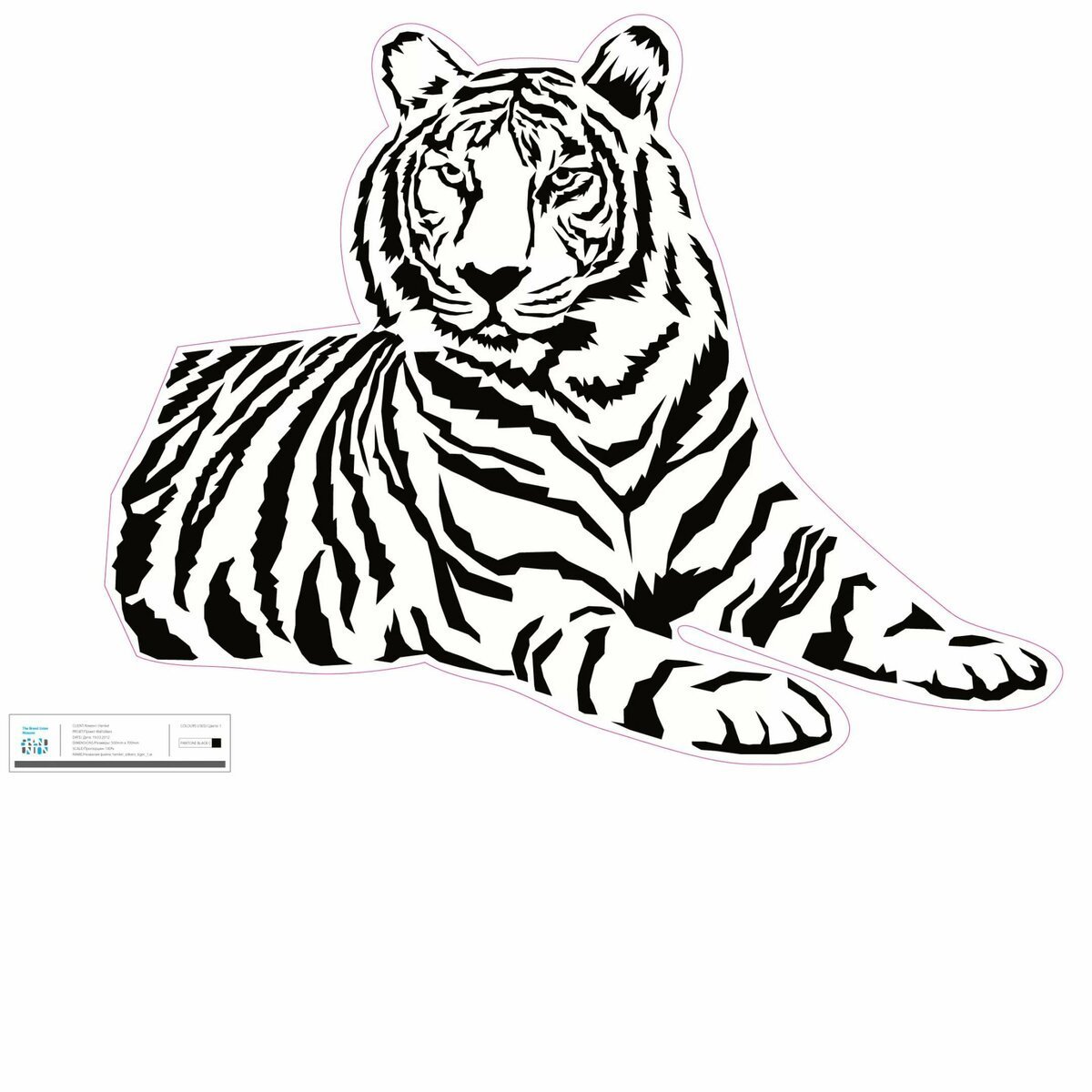 Тигр трафарет