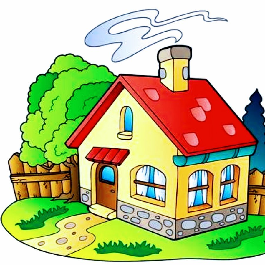 Домик с трубой и дымом