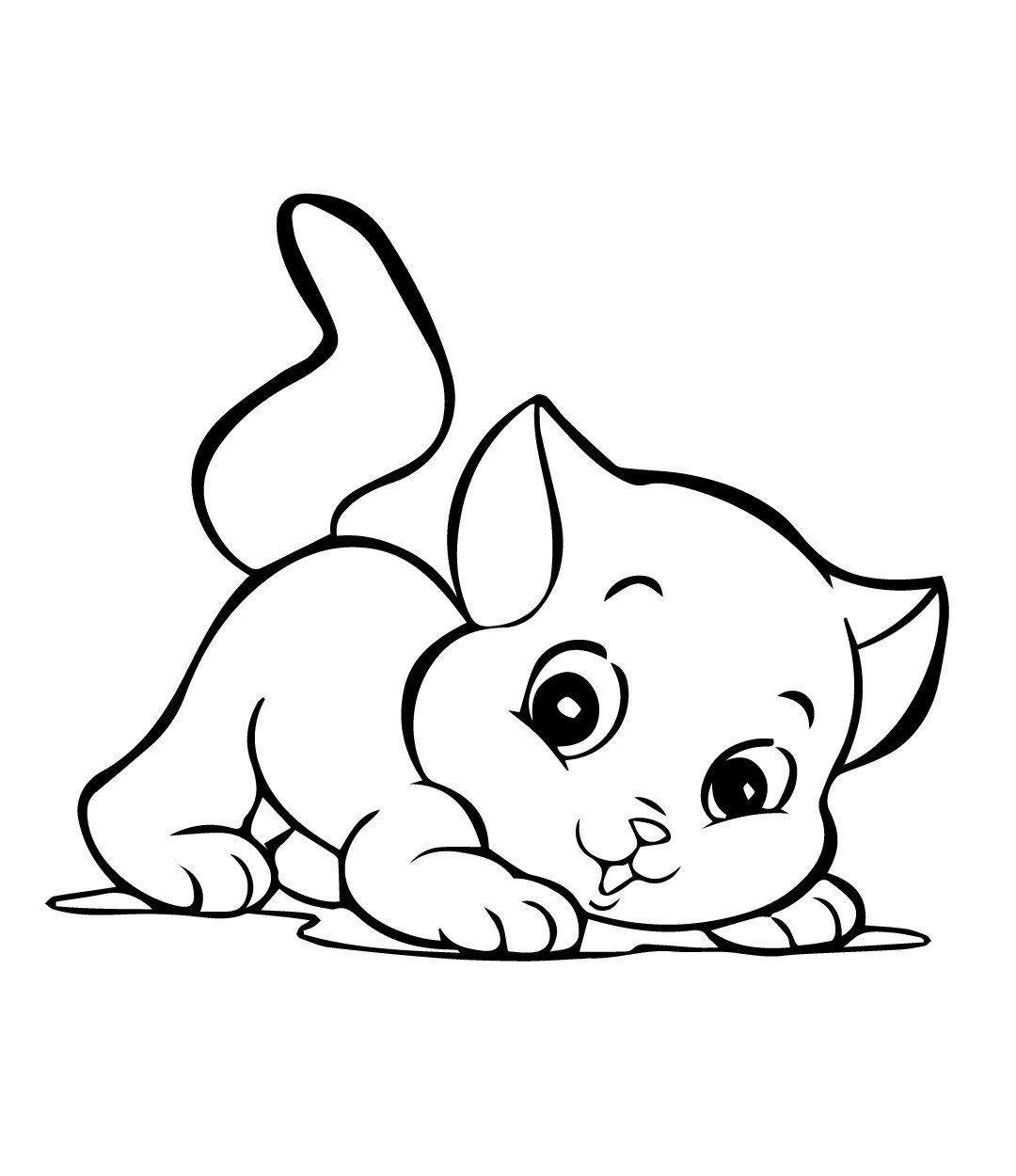 Котенок раскраска для малышей